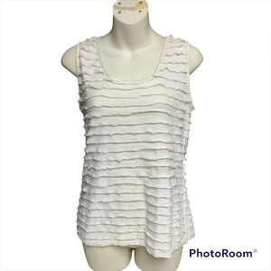 Sami + Jo cream ruffled blouse size Small
